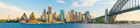 Küchenrückwand Skyline am Wasser