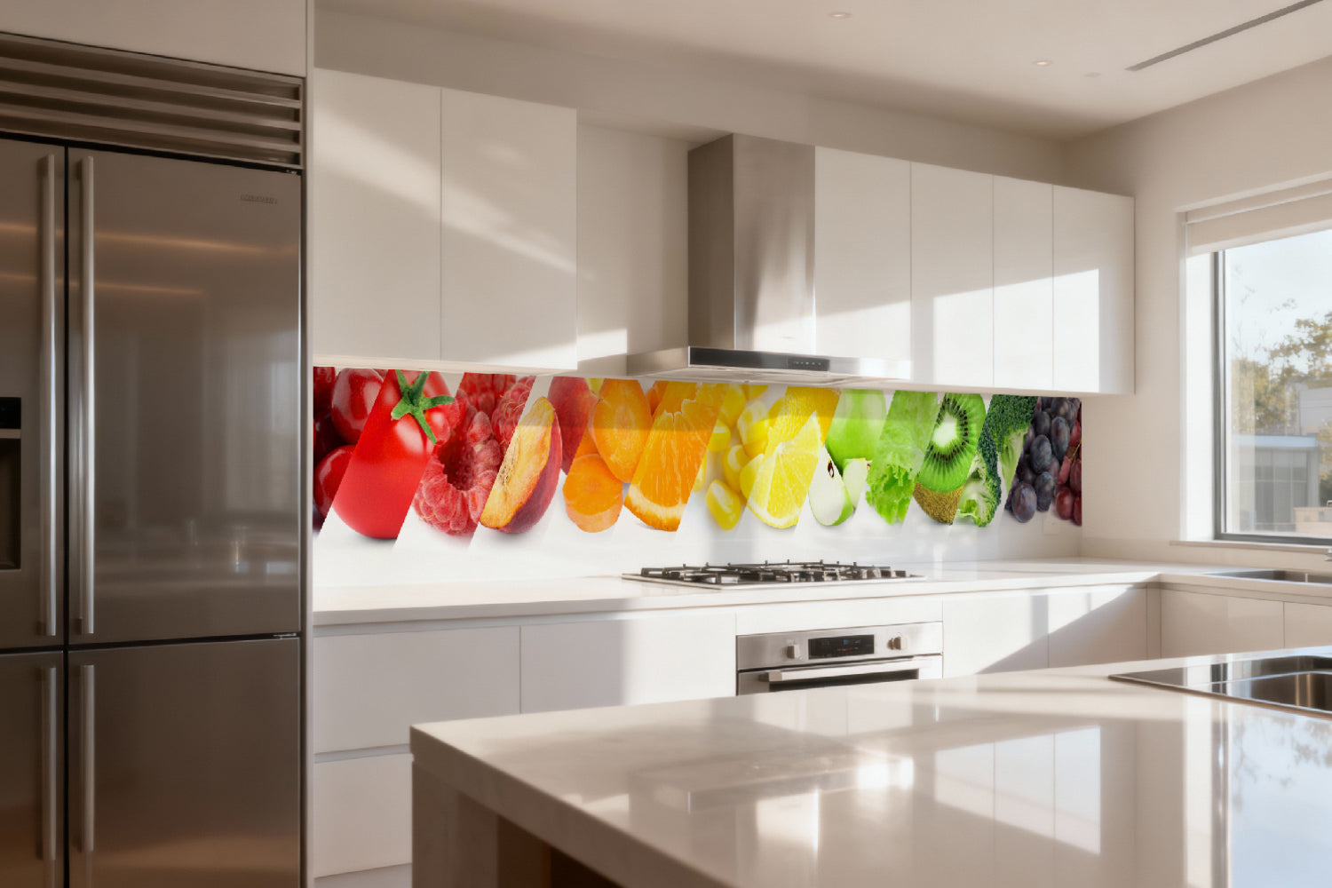 Küchenrückwand Obst und Gemüse Farbmix