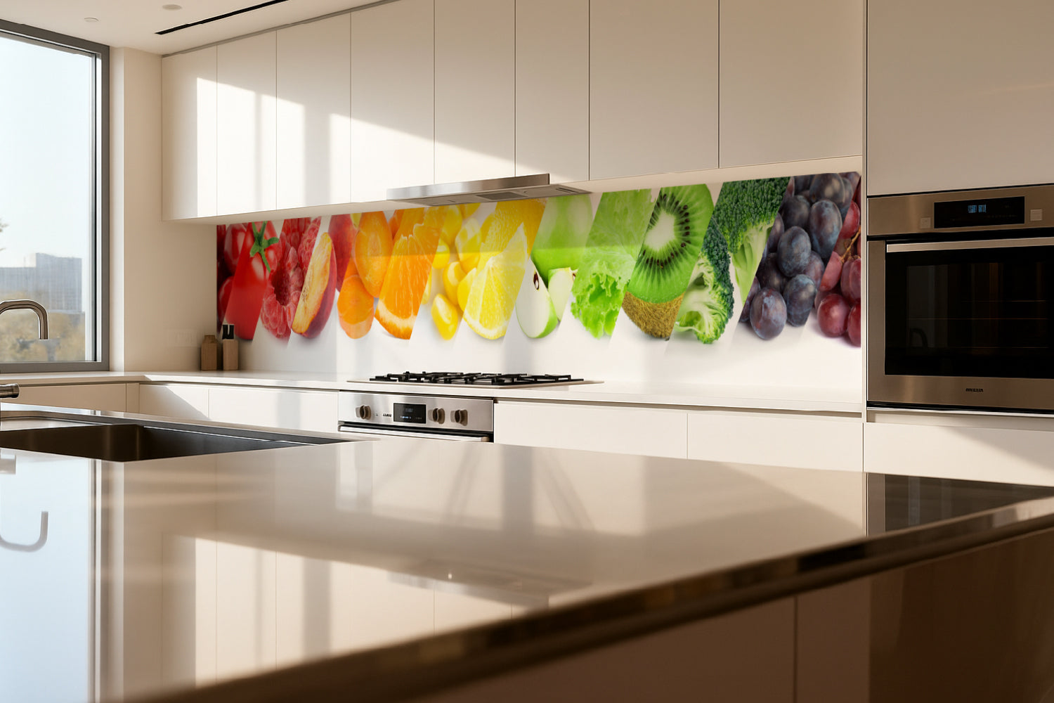 Küchenrückwand Obst und Gemüse Farbmix