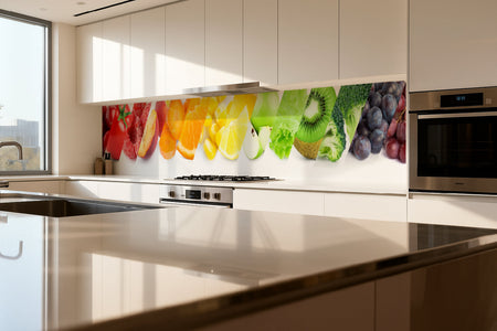 Küchenrückwand Obst und Gemüse Farbmix