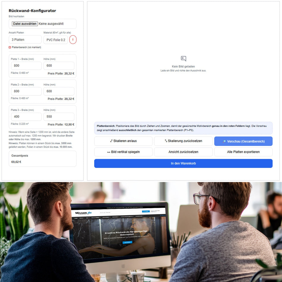 Dekowand Konfigurator