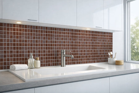 Waschbeckenrückwand Fliesenoptik