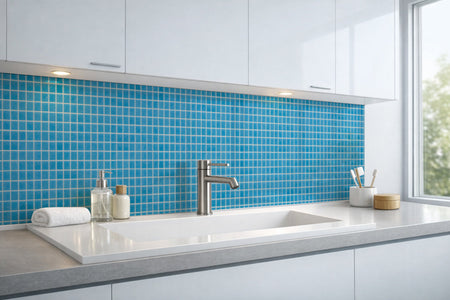 Waschbeckenrückwand Fliesenoptik