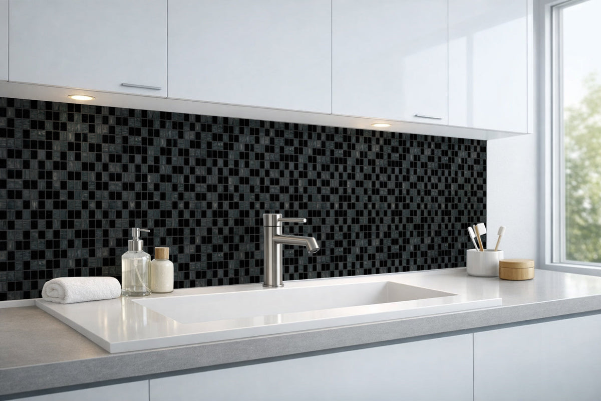 Waschbeckenrückwand Fliesenoptik