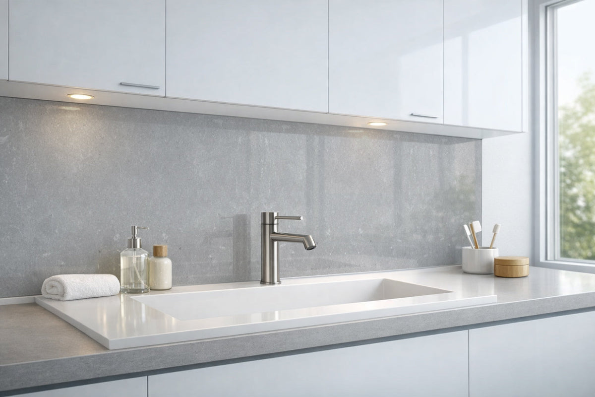 Waschbeckenrückwand Betonoptik
