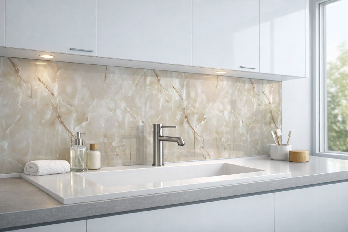 Waschbeckenrückwand Marmoroptik