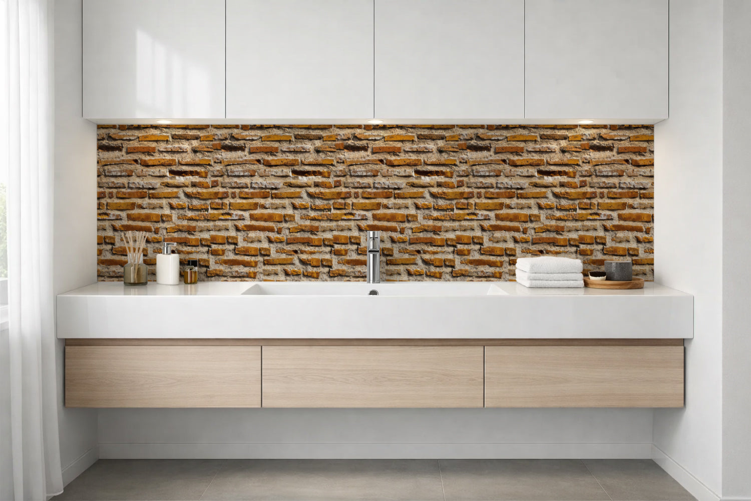 Waschbeckenrückwand Steinoptik