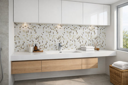 Waschbeckenrückwand Fliesenoptik