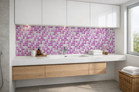 Waschbeckenrückwand Fliesenoptik