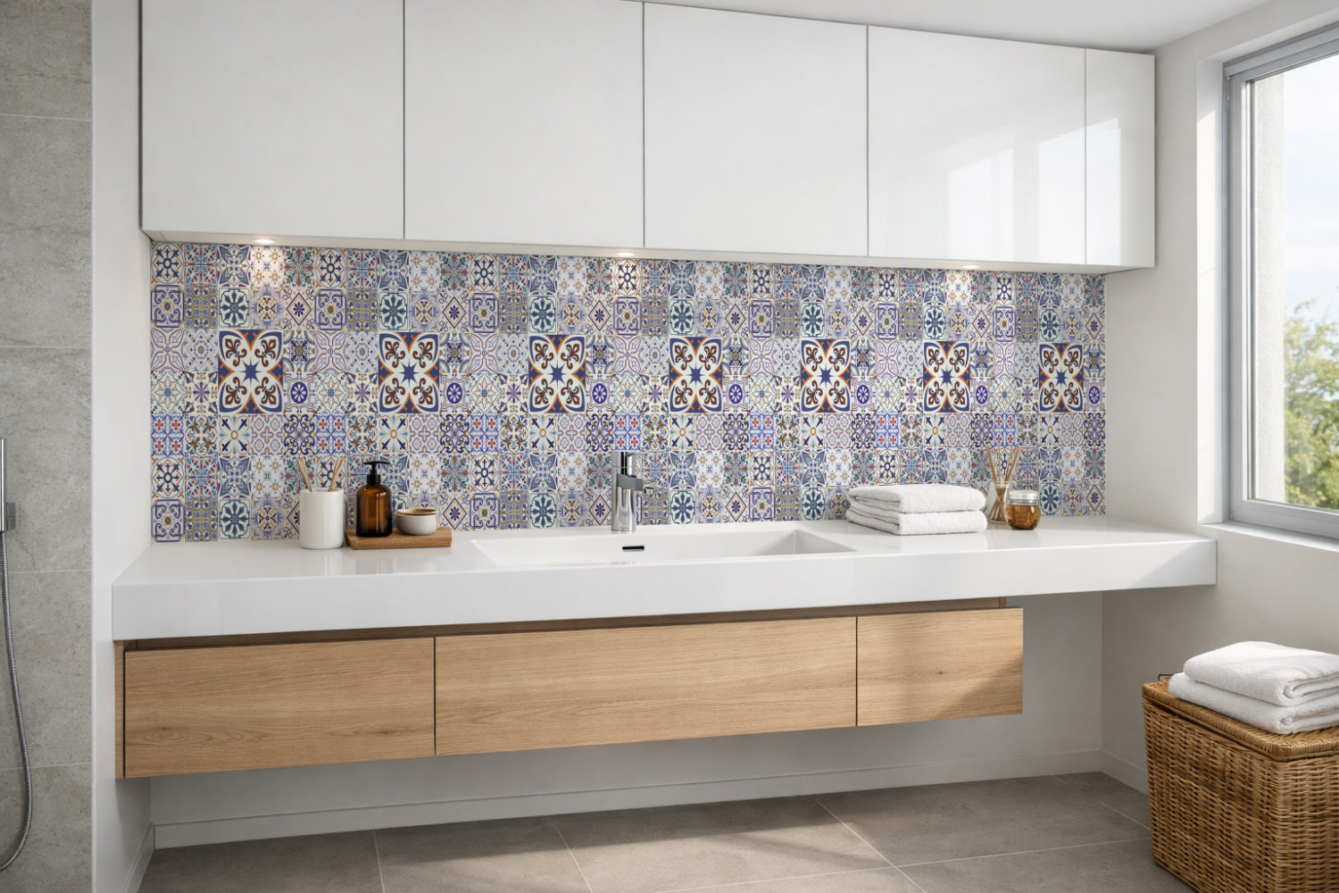Waschbeckenrückwand Patchwork