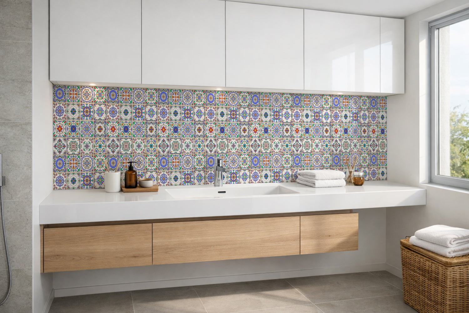 Waschbeckenrückwand Patchwork