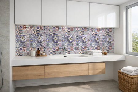 Waschbeckenrückwand Patchwork