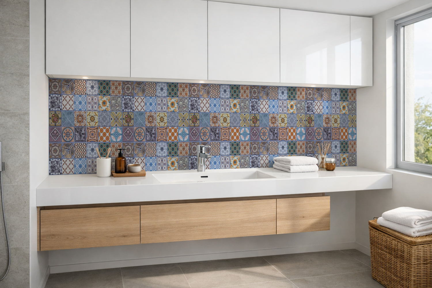 Waschbeckenrückwand Patchwork