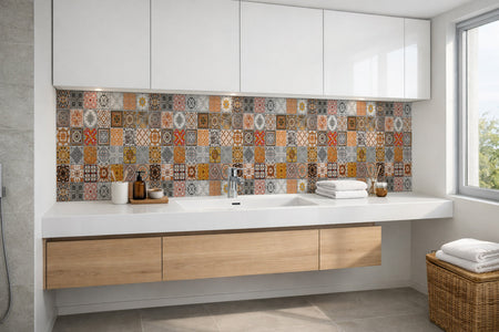 Waschbeckenrückwand Patchwork