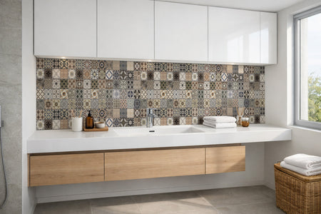 Waschbeckenrückwand Patchwork