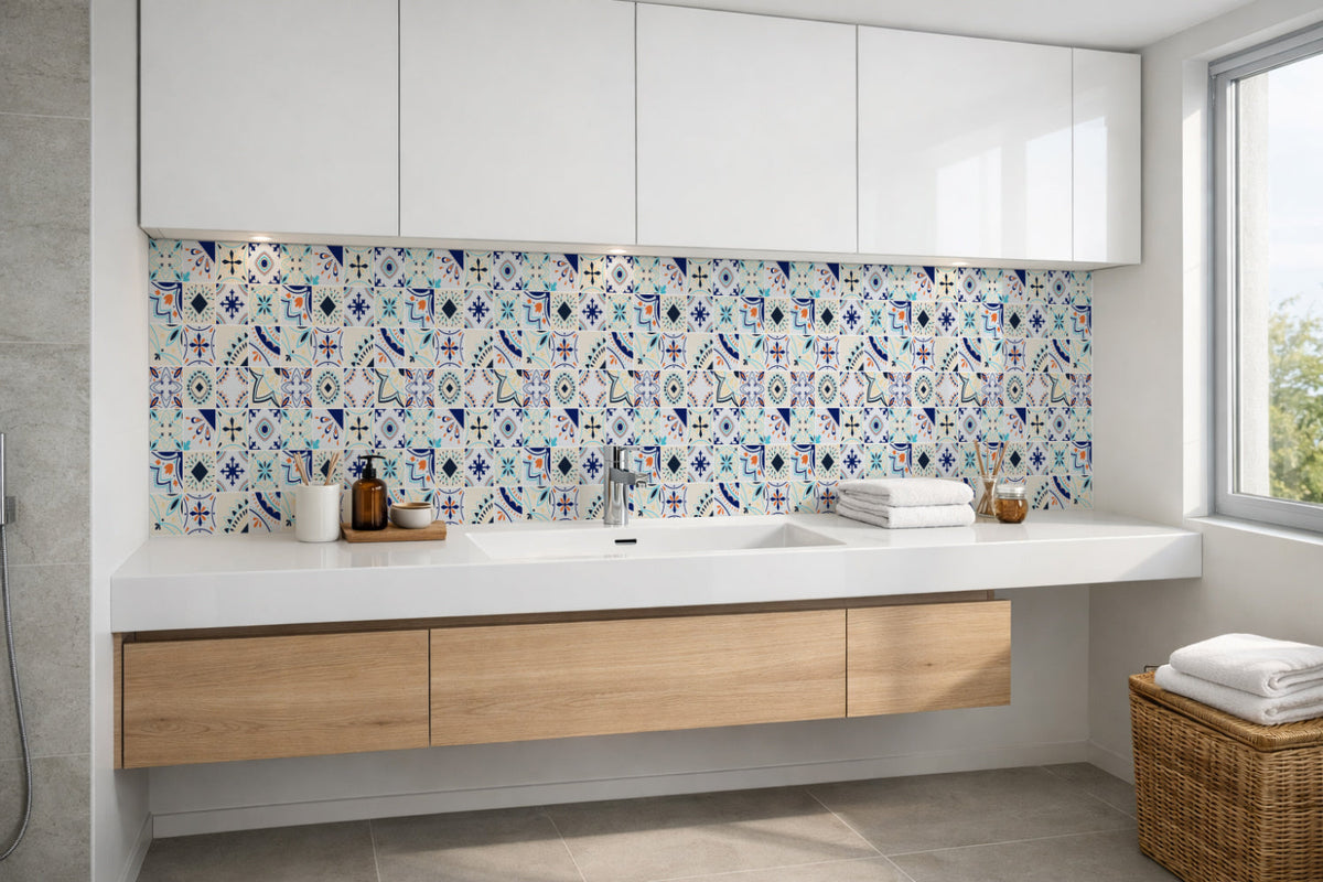 Waschbeckenrückwand Patchwork