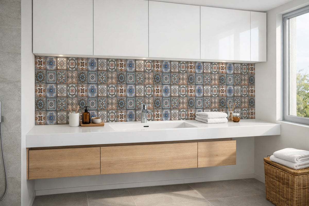 Waschbeckenrückwand Patchwork