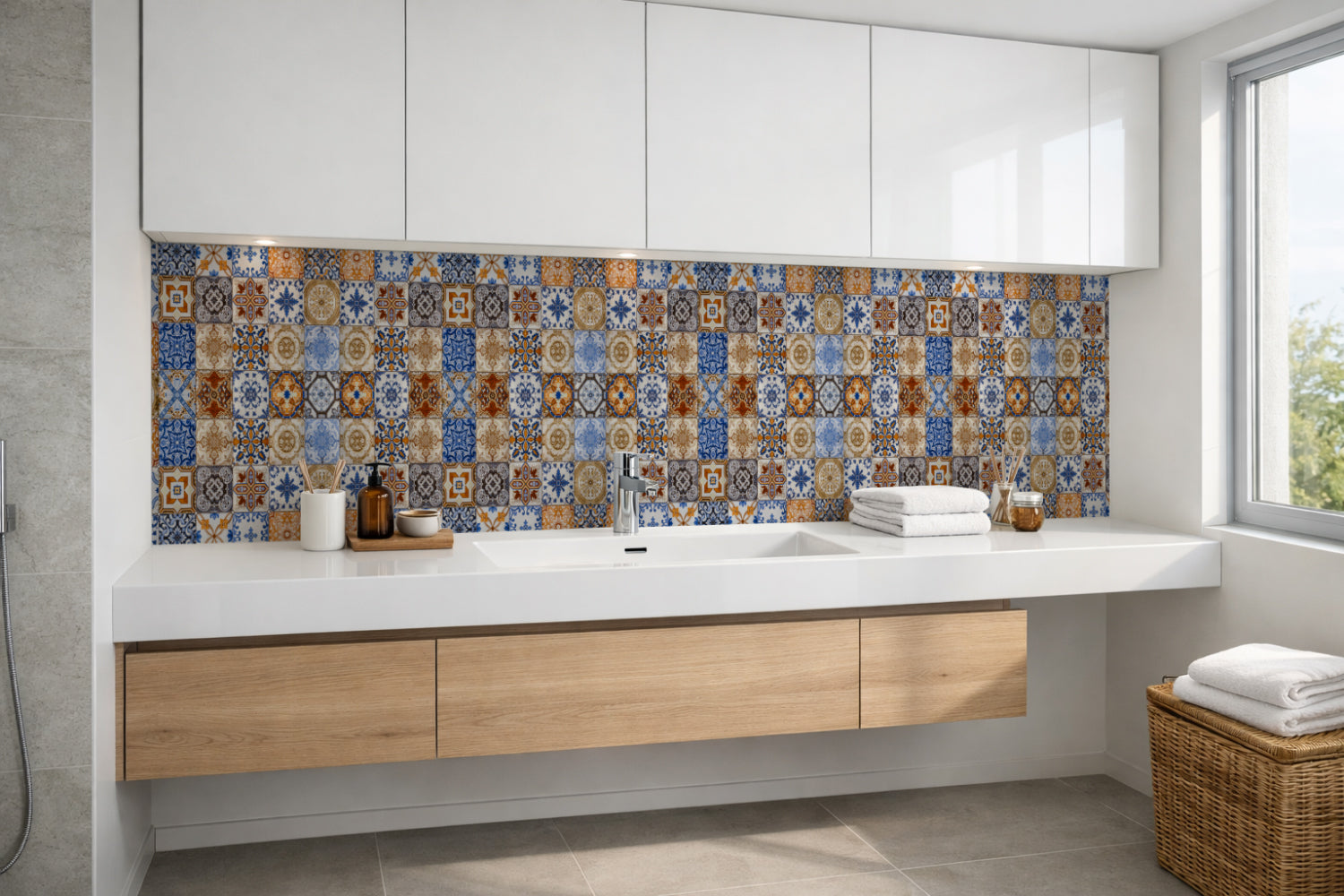 Waschbeckenrückwand Patchwork