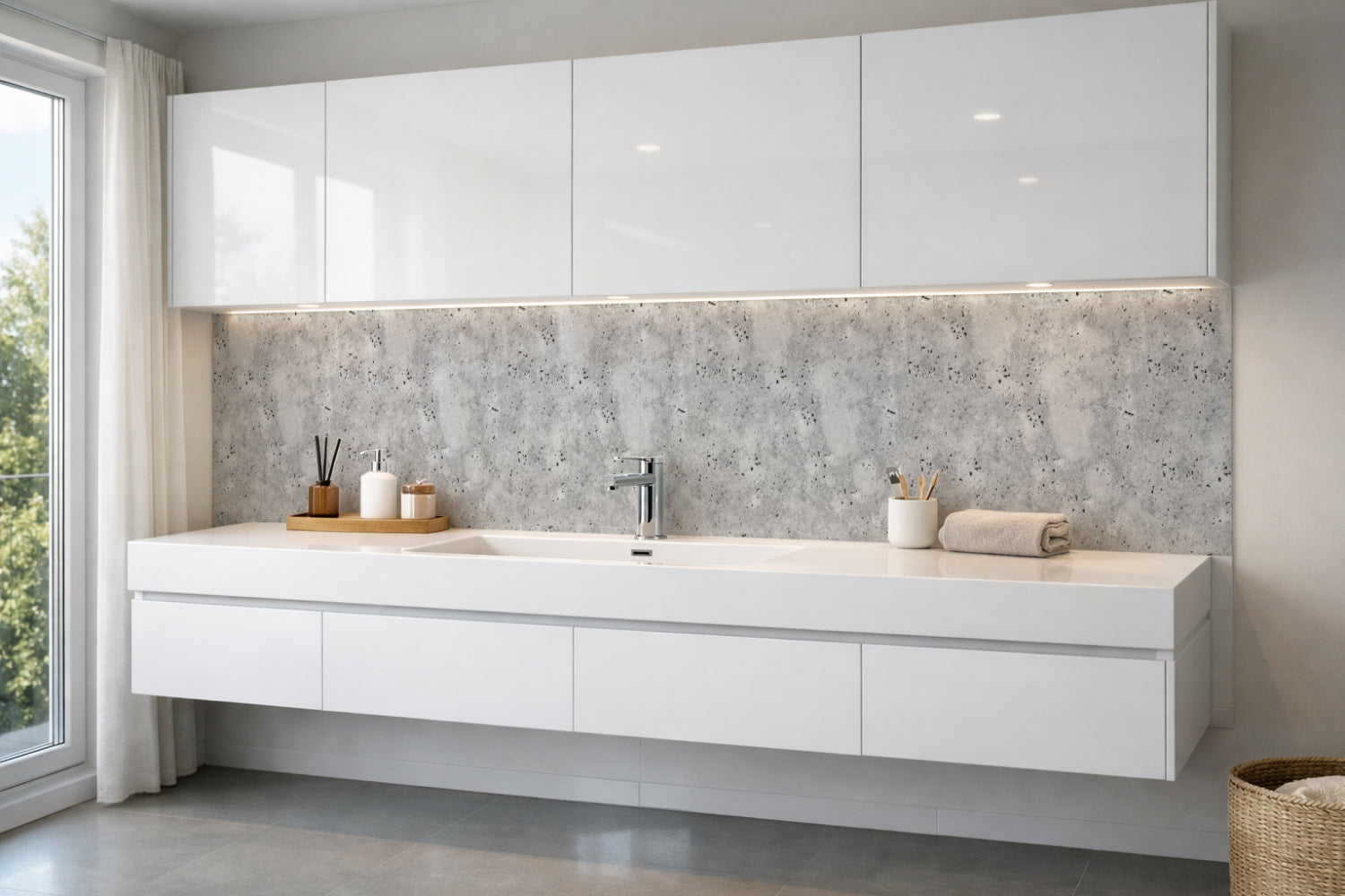Waschbeckenrückwand Steinoptik