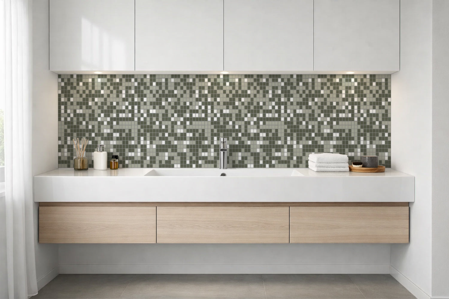 Waschbeckenrückwand Fliesenoptik
