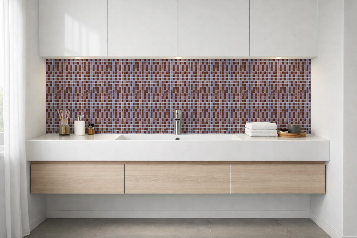 Waschbeckenrückwand Fliesenoptik