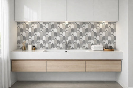 Waschbeckenrückwand Fliesenoptik