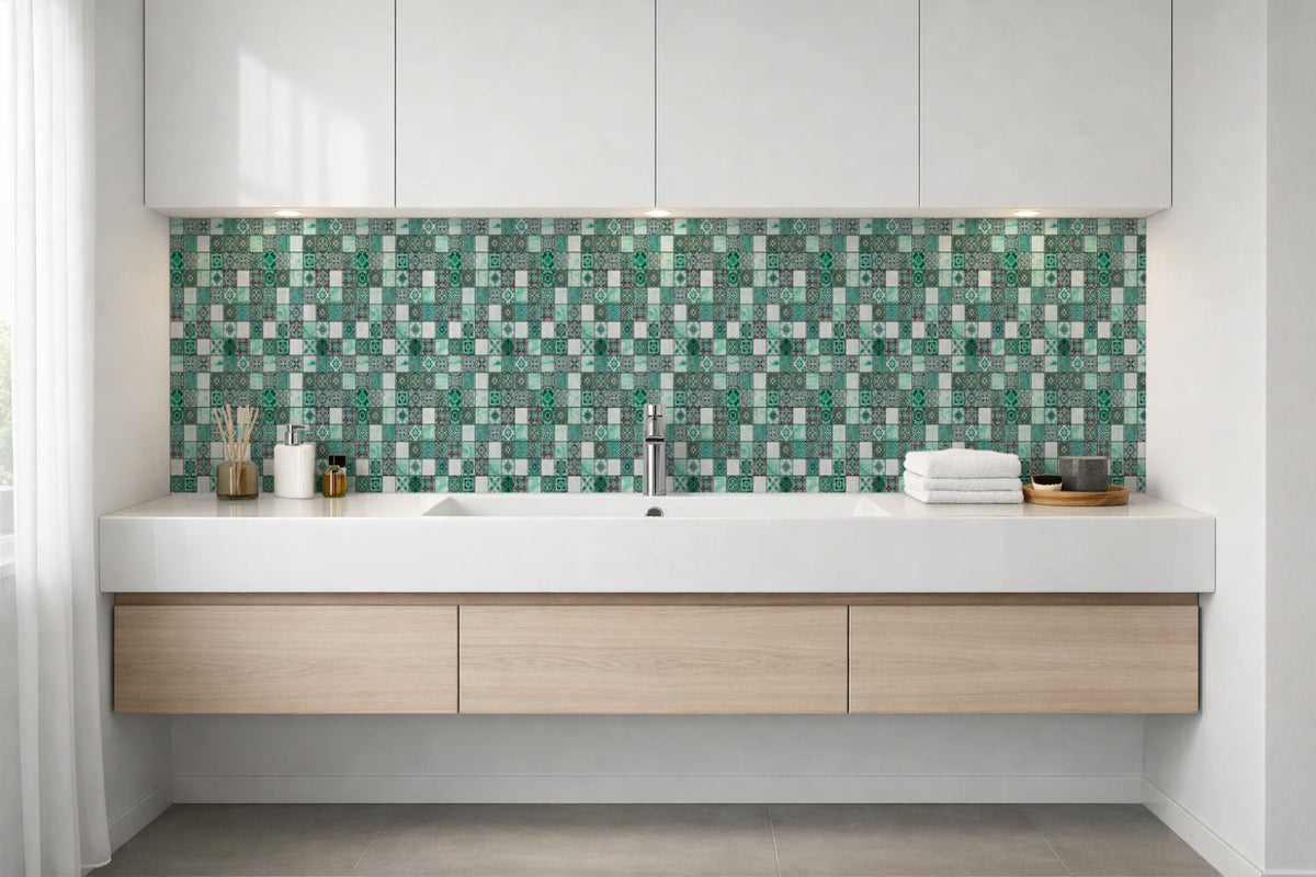 Waschbeckenrückwand Fliesenoptik