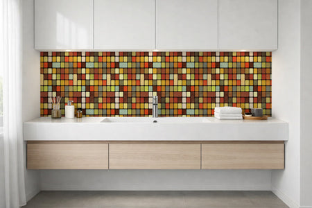 Waschbeckenrückwand Fliesenoptik