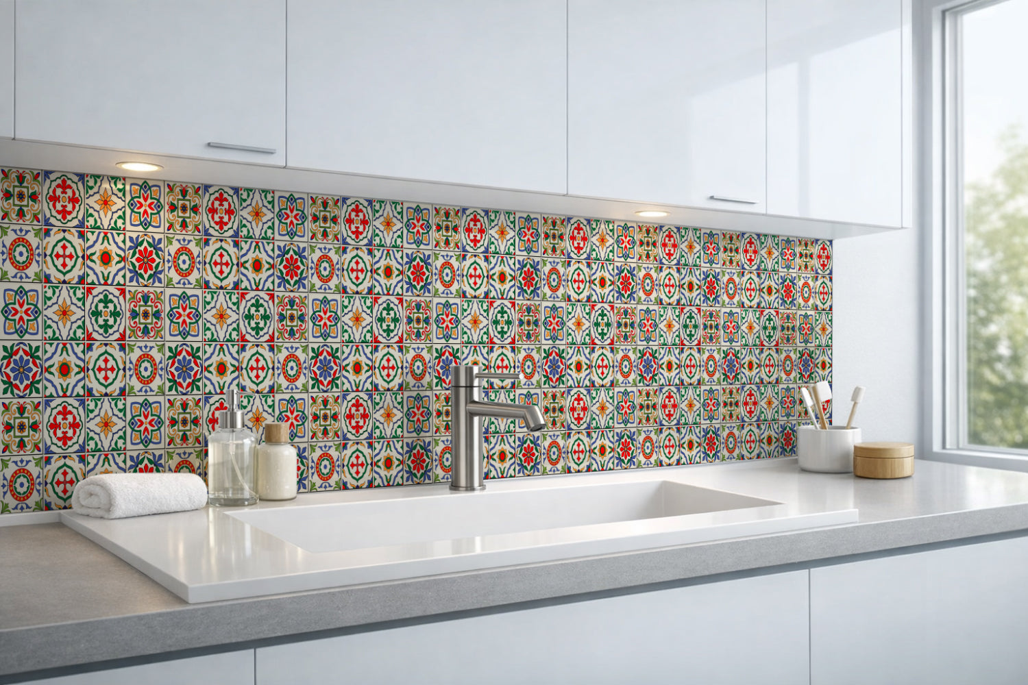 Waschbeckenrückwand Patchwork