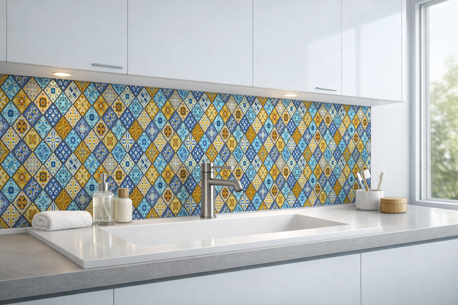 Waschbeckenrückwand Patchwork