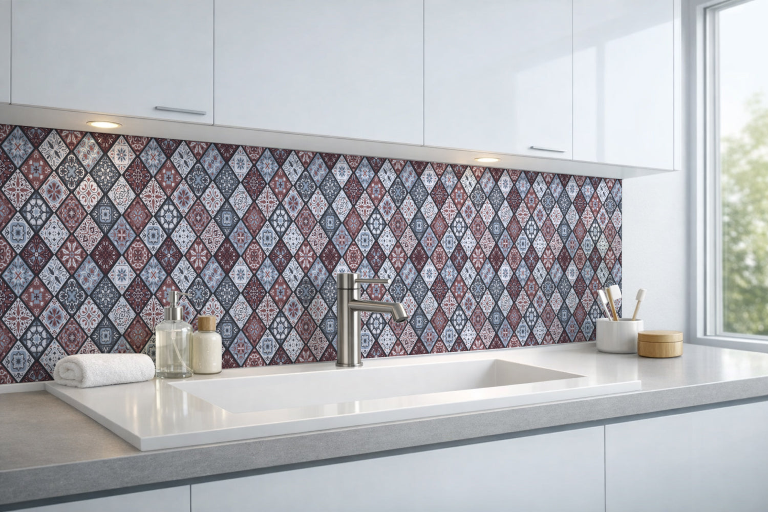 Waschbeckenrückwand Patchwork