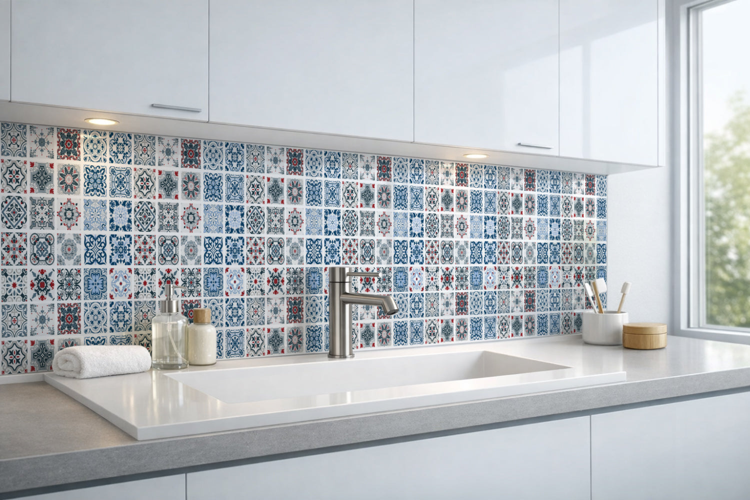 Waschbeckenrückwand Patchwork
