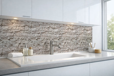 Waschbeckenrückwand Steinoptik