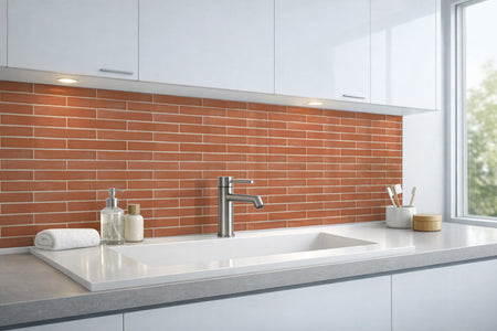 Waschbeckenrückwand Steinoptik