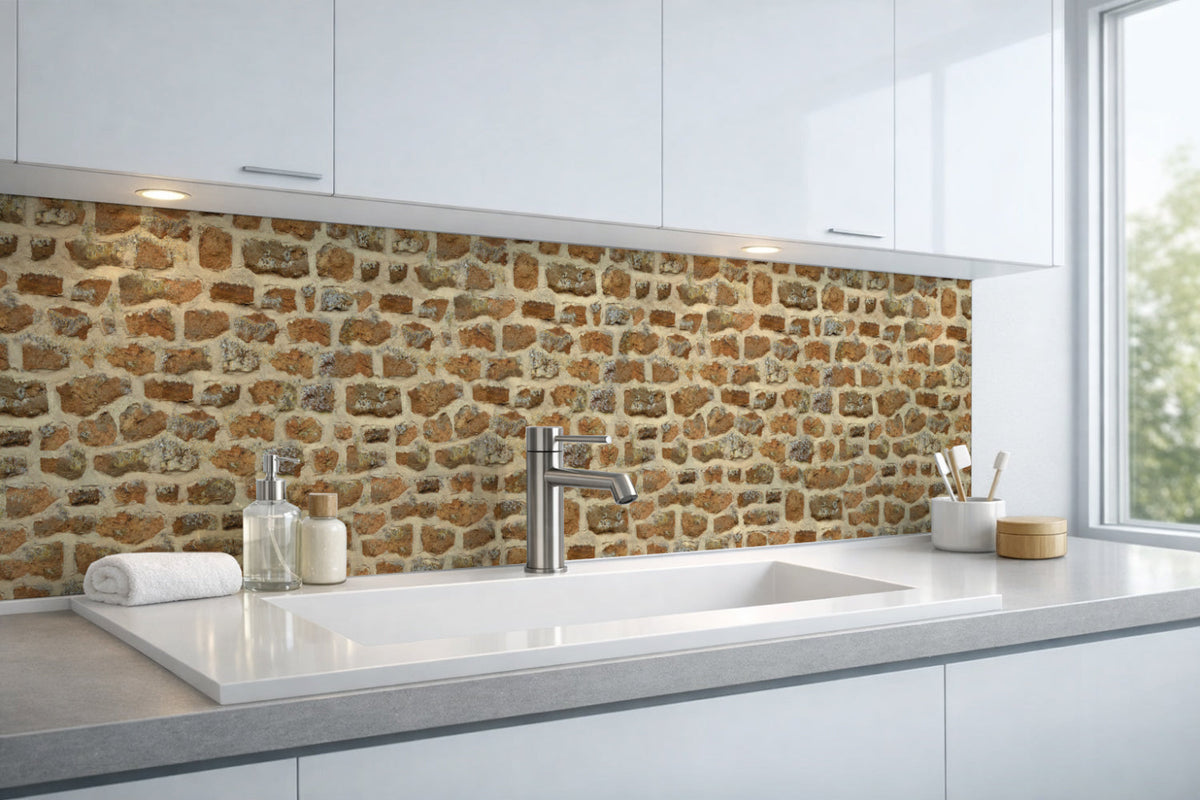 Waschbeckenrückwand Steinoptik