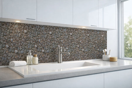 Waschbeckenrückwand Steinoptik