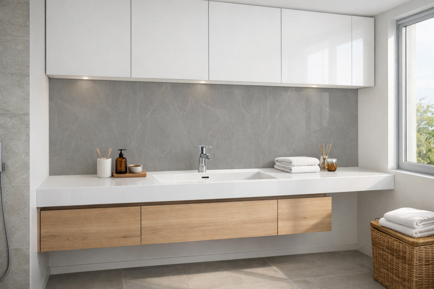 Waschbeckenrückwand Marmoroptik