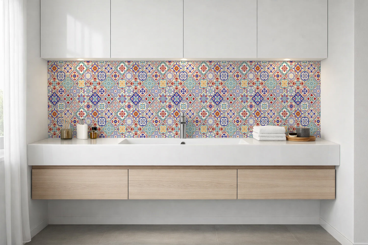 Waschbeckenrückwand Patchwork