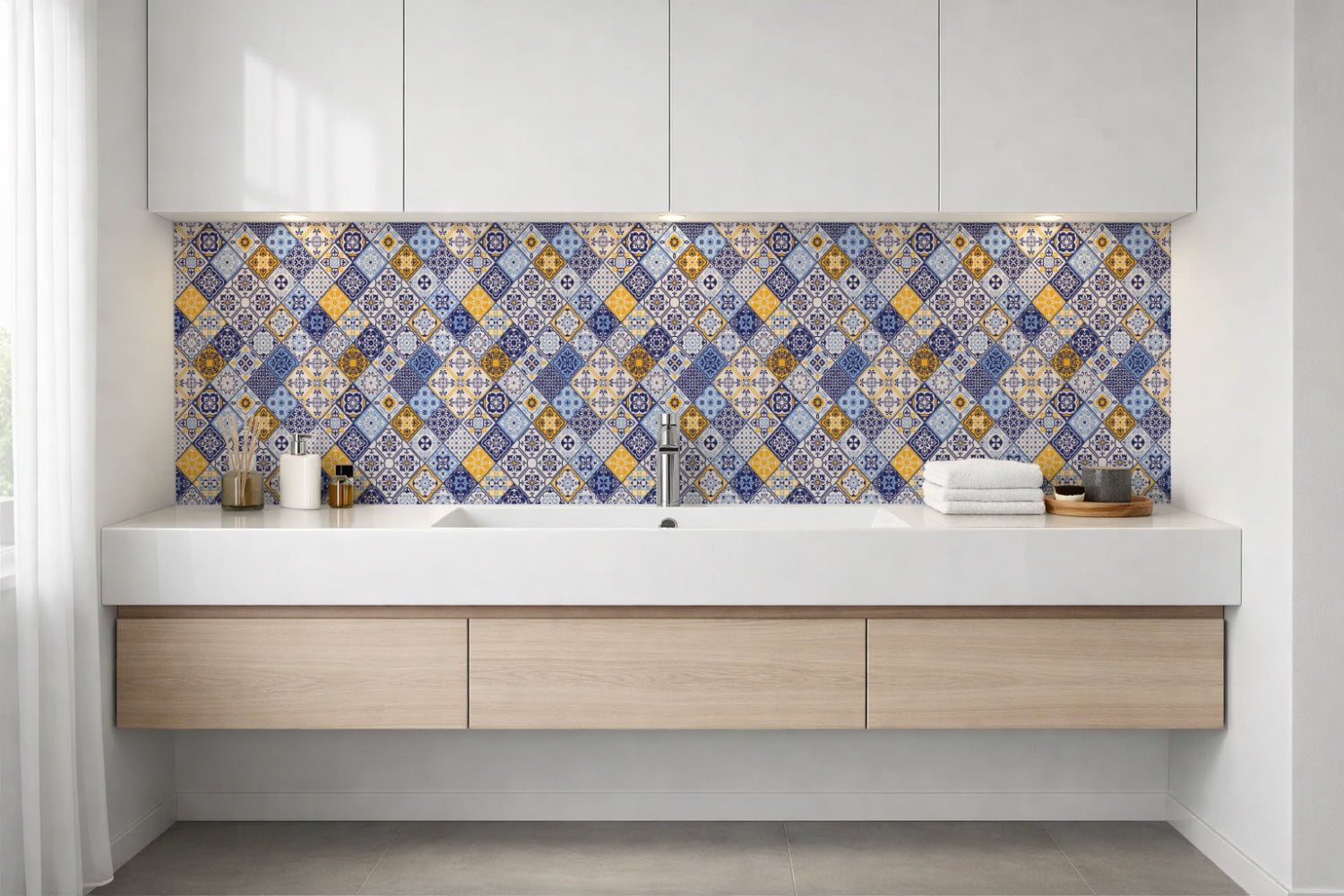 Waschbeckenrückwand Patchwork