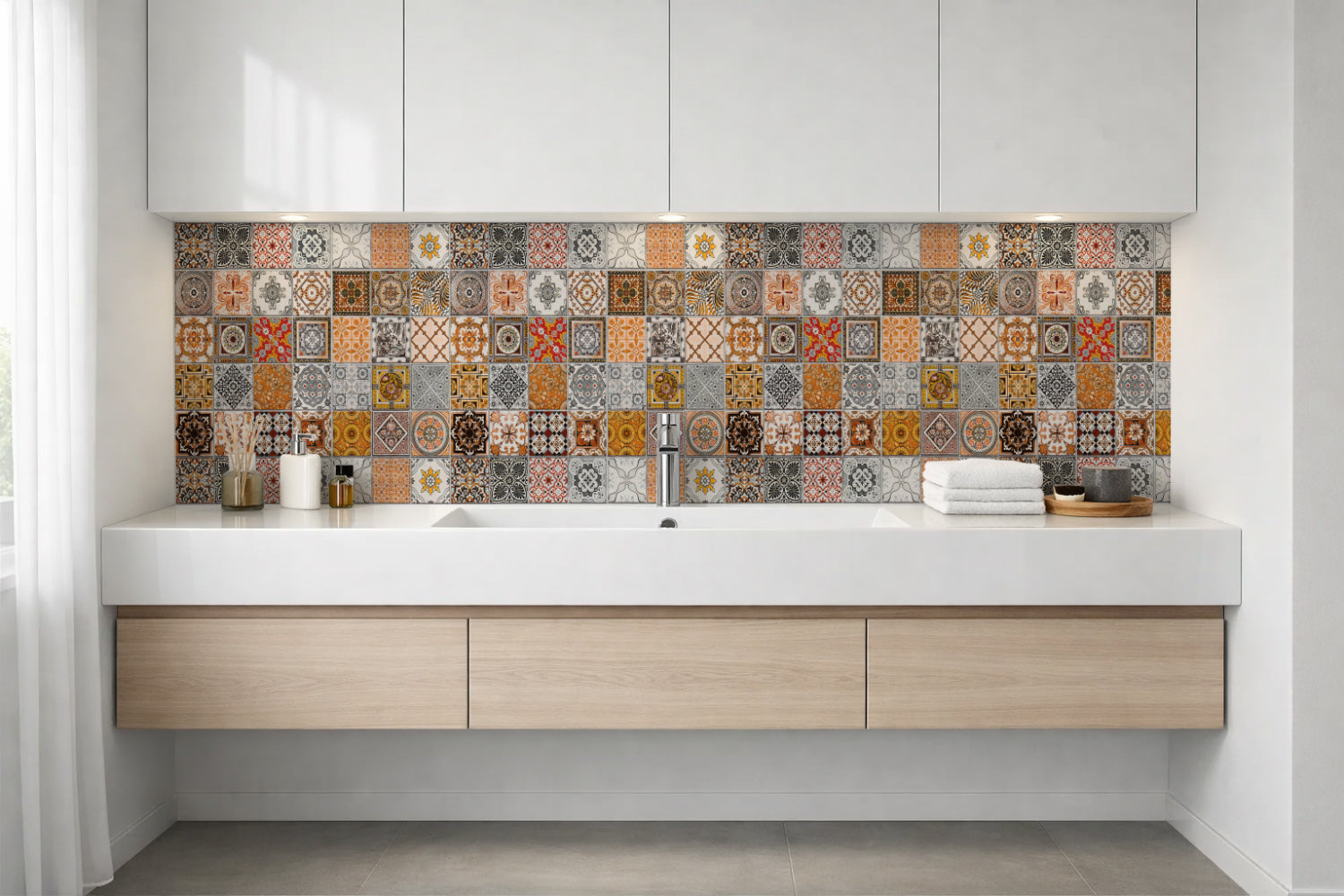 Waschbeckenrückwand Patchwork