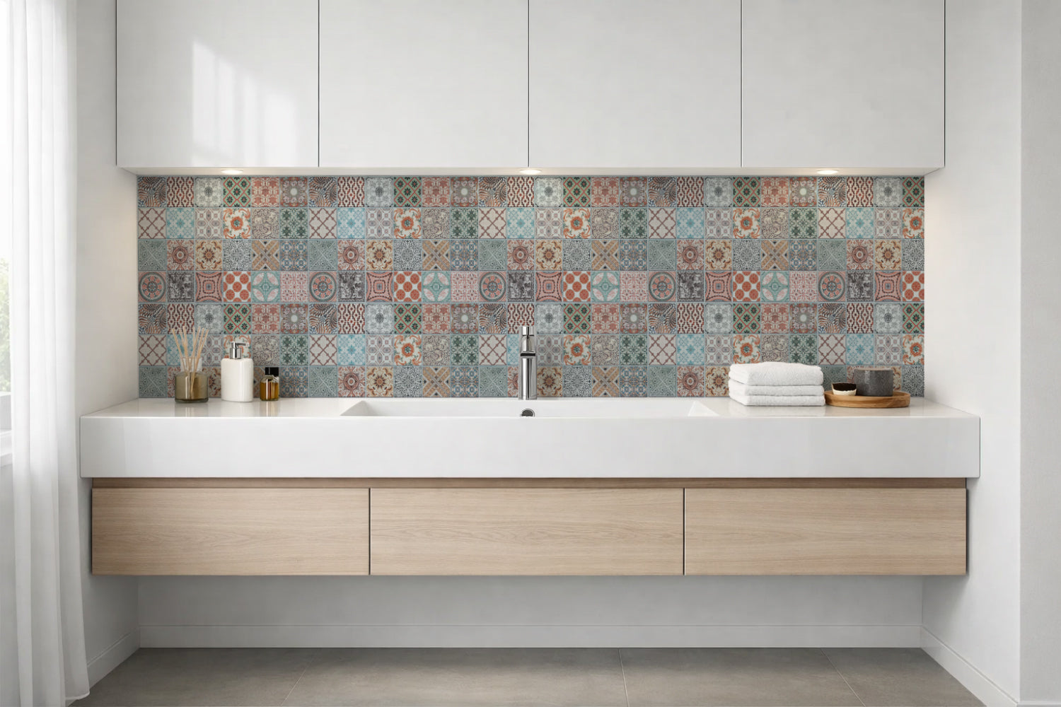 Waschbeckenrückwand Patchwork