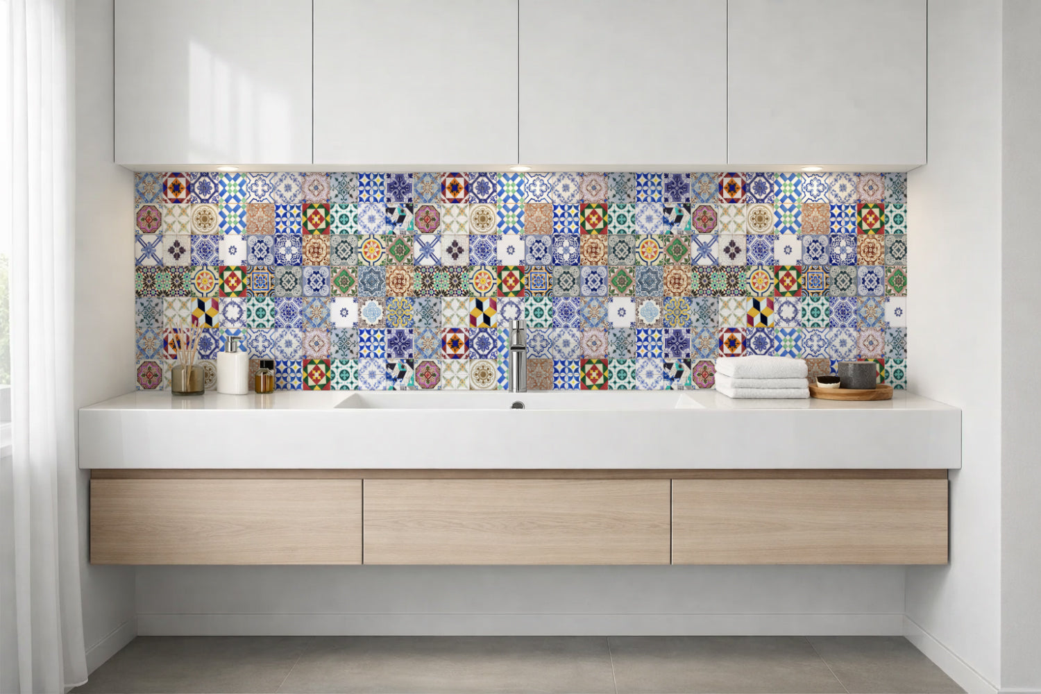 Waschbeckenrückwand Patchwork