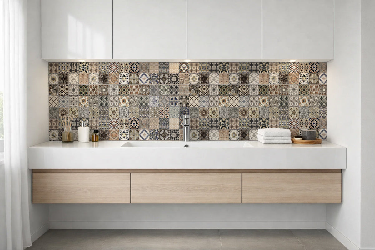 Waschbeckenrückwand Patchwork