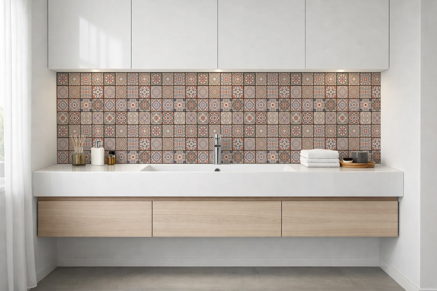 Waschbeckenrückwand Patchwork
