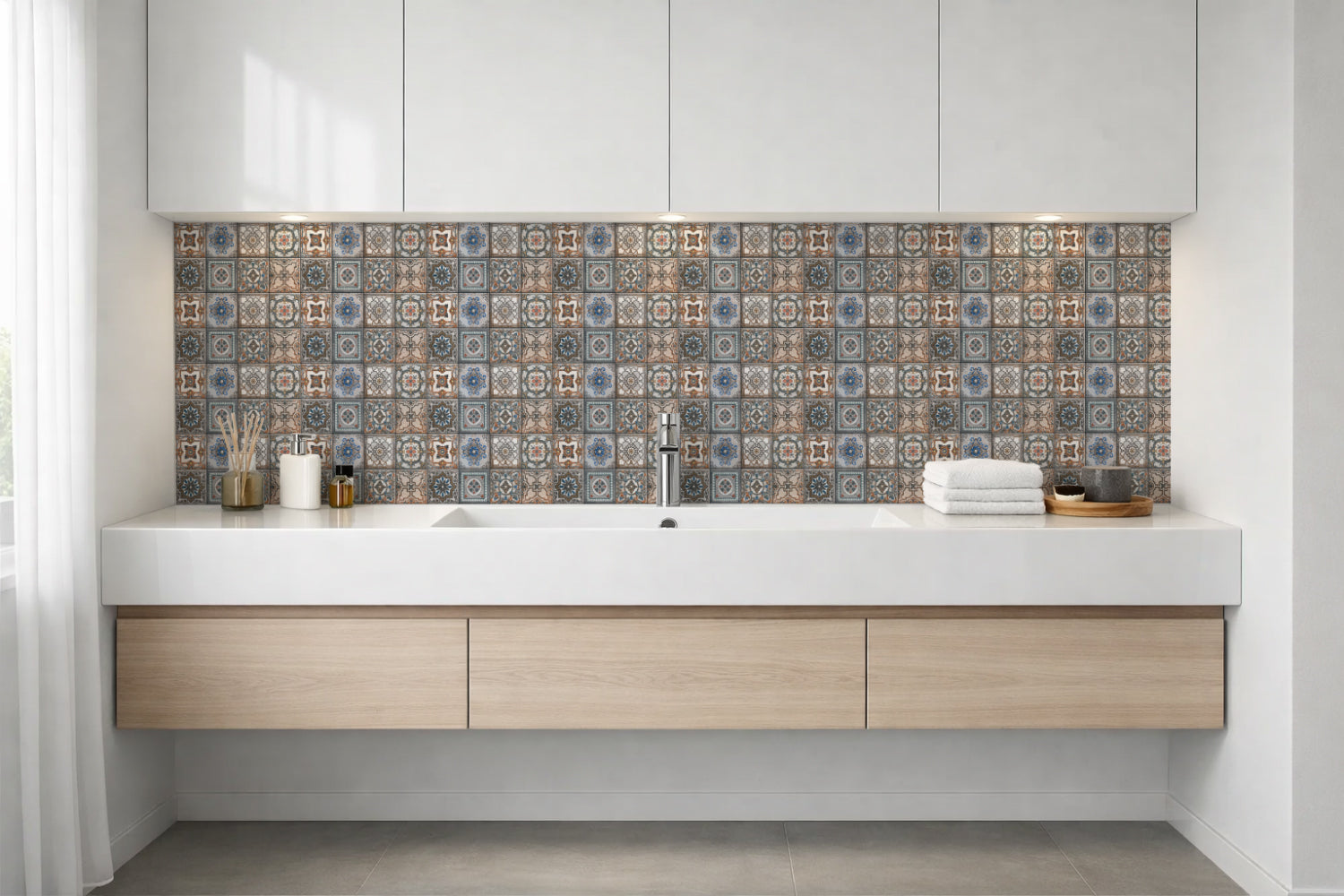 Waschbeckenrückwand Patchwork