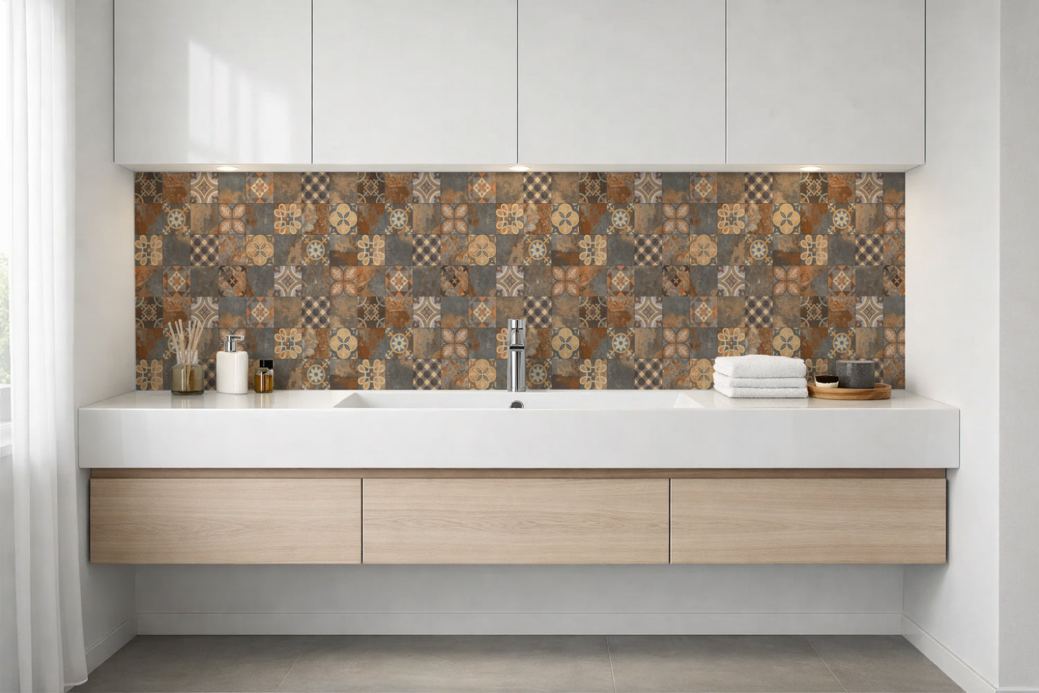 Waschbeckenrückwand Patchwork