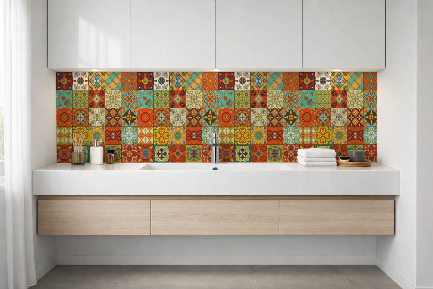 Waschbeckenrückwand Patchwork