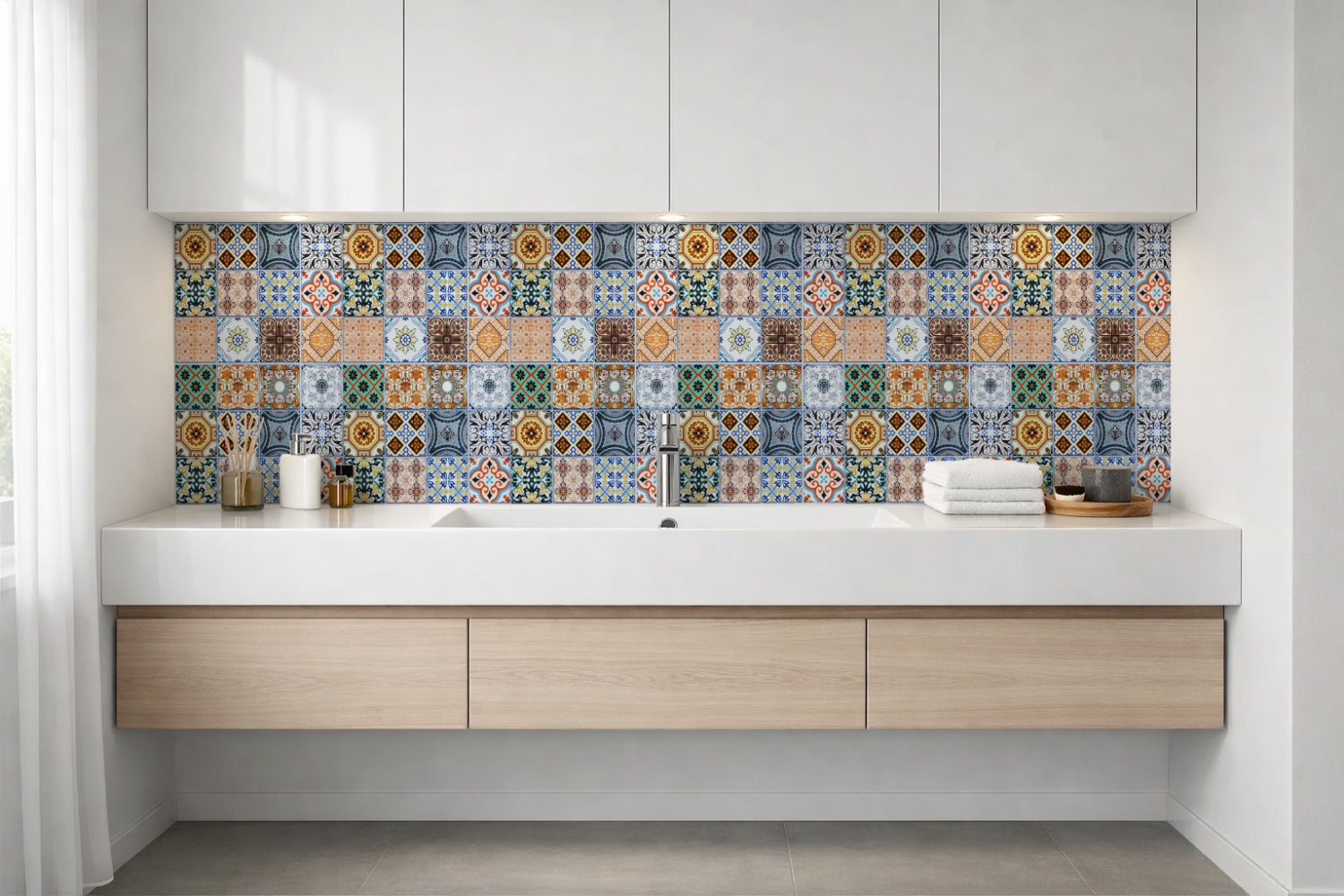 Waschbeckenrückwand Patchwork