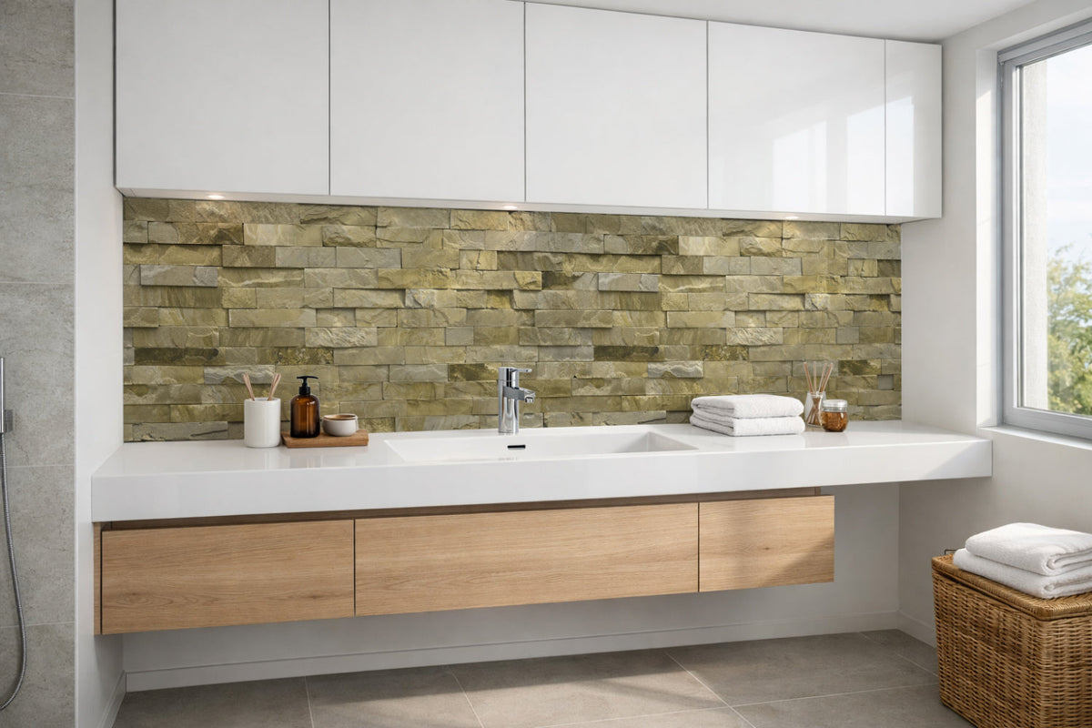 Waschbeckenrückwand Steinoptik