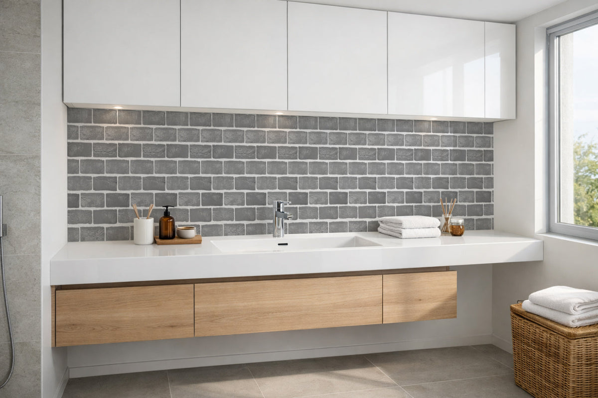 Waschbeckenrückwand Steinoptik